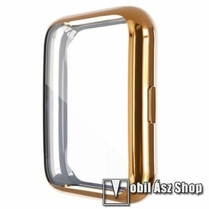Okosóra szilikon védő tok / keret - GALVANIZÁLT ROSE GOLD - Szilikon előlapvédő is! - HUAWEI Watch Fit 2 Classic Edition / Watch Fit 2 Active Edition kép