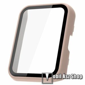 Okosóra műanyag védő tok / keret - RÓZSASZÍN - 9H edzett üveg előlap védő is! - HUAWEI Watch Fit 2 Classic Edition / Watch Fit 2 Active Edition kép