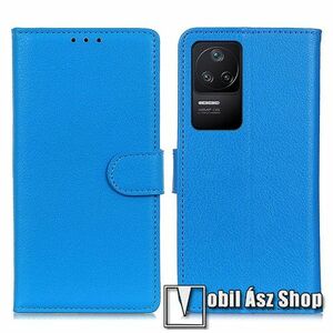 WALLET notesz tok / flip tok - KÉK - asztali tartó funkciós, oldalra nyíló, rejtett mágneses záródás, bankkártyatartó zseb, szilikon belső - Xiaomi Redmi K50 Gaming / Xiaomi Poco F4 GT kép