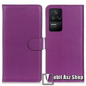 WALLET notesz tok / flip tok - LILA - asztali tartó funkciós, oldalra nyíló, rejtett mágneses záródás, bankkártyatartó zseb, szilikon belső - Xiaomi Redmi K50 Gaming / Xiaomi Poco F4 GT kép