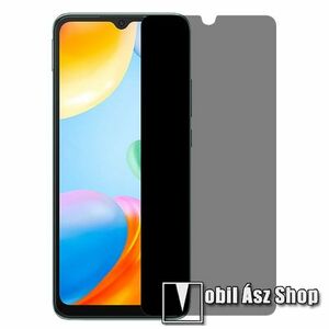 Anti-Peep előlap védő karcálló edzett üveg - ÁTLÁTSZÓ - 9H, betekintés elleni védelemmel, a teljes felületén tapad! - A TELJES KIJELZŐT VÉDI! - Xiaomi Redmi 10C kép