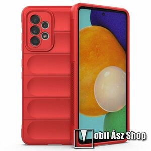 OTT! RUGGED SHOCK szilikon védő tok / hátlap - mikroszálas szövettel bevont belsővel, erősített sarkok, kameravédelemmel, ERŐS VÉDELEM - PIROS - SAMSUNG Galaxy A52 5G (SM-A526F) / A52 4G (SM-A525F) / A52s 5G (SM-A528B / SM-A528B/DS) kép