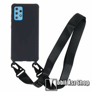 Szilikon védő tok / hátlap - MATT FEKETE - állítható nyakpánt - SAMSUNG Galaxy A53 5G (SM-A536U) kép