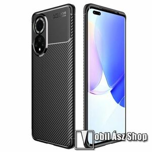 OTT! CARBON PRO szilikon védő tok / hátlap - FEKETE - karbon mintás, ERŐS VÉDELEM! - HUAWEI nova 9 Pro / Honor 50 Pro kép