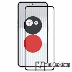 ENKAY előlap védő karcálló edzett üveg - FEKETE - 0, 26mm, 9H, A teljes felületén tapad! - A TELJES KIJELZŐT VÉDI! - Nothing Phone (1) - GYÁRI kép