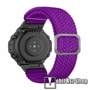 Okosóra szíj - szövet, sztreccses, állítható - LILA - 225mm hosszú, csavarhúzóval, TENGELY NÉLKÜL! - Xiaomi Amazfit T-Rex / Amazfit T-Rex Pro / Amazfit Ares kép
