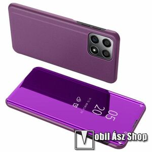 Notesz / flip tok - LILA - oldalra nyíló áttetsző tükrös flip cover, asztali tartó funkció, műanyag belső - HUAWEI Honor X8 / Honor X30i kép