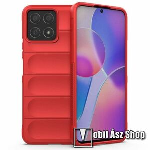 OTT! RUGGED SHOCK szilikon védő tok / hátlap - mikroszálas szövettel bevont belsővel, erősített sarkok, kameravédelemmel, ERŐS VÉDELEM - PIROS - HUAWEI Honor X8 / Honor X30i kép