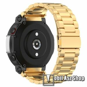 Fém okosóra szíj - ARANY - rozsdamentes acél, csatos, 182mm hosszú, csavarhúzóval, TENGELY NÉLKÜL! - Xiaomi Amazfit T-Rex 2 kép