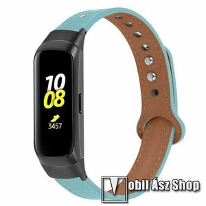 Okosóra szíj - KÉK - valódi bőr - SAMSUNG SM-R370 Galaxy Fit kép