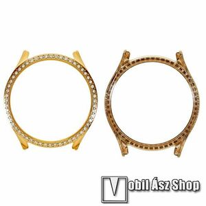 Okosóra műanyag védő tok / keret - GALVANIZÁLT ARANY - Strassz kővel díszített - SAMSUNG Galaxy Watch5 44mm (SM-R915F) kép