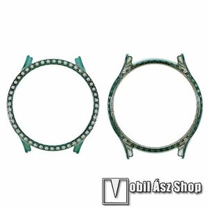 Okosóra műanyag védő tok / keret - GALVANIZÁLT ZÖLD - Strassz kővel díszített - SAMSUNG Galaxy Watch5 40mm (SM-R905F) kép