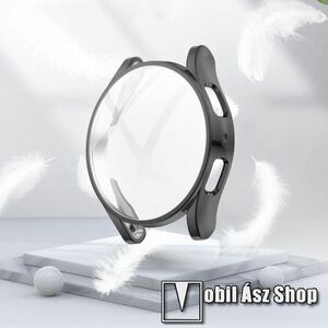 Okosóra szilikon védő tok / keret - GALVANIZÁLT FEKETE - Szilikon előlapvédő is! - SAMSUNG Galaxy Watch5 40mm (SM-R905F) kép