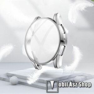 Okosóra szilikon védő tok / keret - GALVANIZÁLT EZÜST - Szilikon előlapvédő is! - SAMSUNG Galaxy Watch5 40mm (SM-R905F) kép