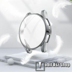 Okosóra szilikon védő tok / keret - GALVANIZÁLT SZÜRKE - Szilikon előlapvédő is! - SAMSUNG Galaxy Watch5 44mm (SM-R915F) kép