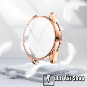 Okosóra szilikon védő tok / keret - GALVANIZÁLT ROSE GOLD - Szilikon előlapvédő is! - SAMSUNG Galaxy Watch5 44mm (SM-R915F) kép
