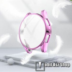 Okosóra szilikon védő tok / keret - GALVANIZÁLT RÓZSASZÍN - Szilikon előlapvédő is! - SAMSUNG Galaxy Watch5 44mm (SM-R915F) kép