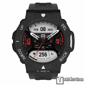 Xiaomi Amazfit T-Rex 2, Okosóra műanyag védőtok, Bumper, Keret, Fekete, Fehér kép
