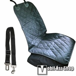 UNIVERZÁLIS autó ülésvédő borítás / huzat állatok szállításához - könnyen felrögzíthető, mosógépben mosható, vízálló, csúszásmentes - FEKETE kép