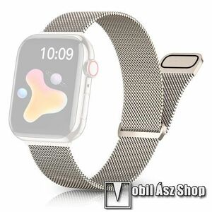 Okosóra milánói szíj - rozsdamentes acél, légáteresztő, mágneses - CSILLAGFÉNY - Apple Watch Series 1/2/3 42mm / 4/5/6/SE 44mm / 7/8 45mm / Ultra 49mm kép