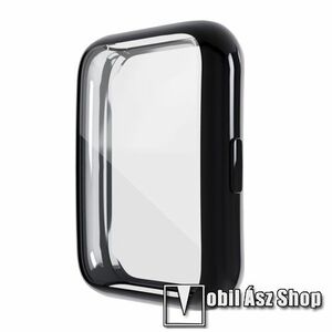 Okosóra szilikon védő tok / keret - GALVANIZÁLT FEKETE - Szilikon előlapvédő is! - HUAWEI Watch Fit 2 Classic Edition / Watch Fit 2 Active Edition kép