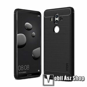 MOFI szilikon védő tok / hátlap - FEKETE - légpárnás sarok, szálcsiszolt, karbonminta - HUAWEI Mate 10 Pro - GYÁRI kép