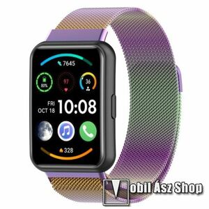 Okosóra milánói szíj - rozsdamentes acél, fém háló kialakítás, mágneses - 210mm hosszú - SZÍNES - HUAWEI Watch Fit 2 Classic Edition / Watch Fit 2 Active Edition kép