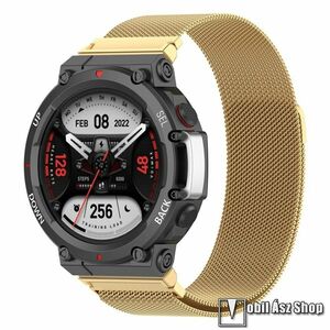 Xiaomi Amazfit T-Rex 2, Okosóra milánói szíj, Rozsdamentes acél, Mágneses, 230mm hosszú, csavarhúzóval, Tengely nélkül, Arany kép