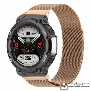 Xiaomi Amazfit T-Rex 2, Okosóra milánói szíj, Rozsdamentes acél, Mágneses, 230mm hosszú, csavarhúzóval, Tengely nélkül, Rose Gold kép