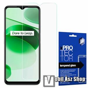 Xpro előlap védő karcálló edzett üveg - 0, 33 mm vékony, 9H, Arc Edge, A képernyő sík részét védi - Realme C35 / Narzo 50A Prime - GYÁRI kép