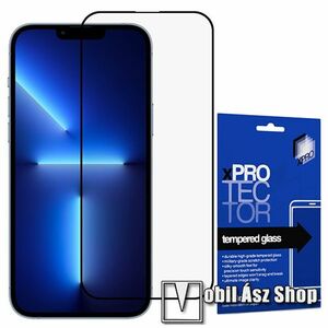 Xpro előlap védő karcálló edzett üveg - FEKETE - 9H, 0, 33mm, A teljes felületén tapad - A TELJES KIJELZŐT VÉDI! - APPLE iPhone 14 Pro - GYÁRI kép
