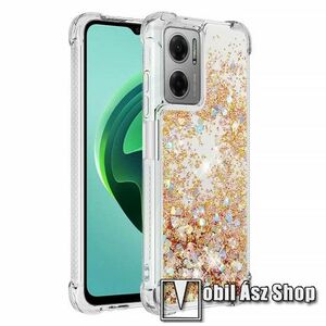 Szilikon védő tok / hátlap - ARANY - csillogó, liquid folyadék, erősített sarkok, ERŐS VÉDELEM! - Xiaomi Poco M4 5G kép