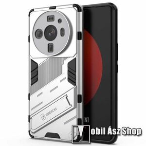 OTT! TRANSFORM BIBERCAS műanyag védő tok / hátlap - FEHÉR - szilikon betétes, kitámasztható, asztali tartó funkciós - ERŐS VÉDELEM! - Xiaomi 12S Ultra (2203121C) kép