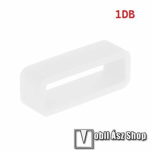 Okosóra szíj bújtató - 1db, szilikon, 14mm széles szíjakhoz, nem mérgező, mosható, A feltüntetett méret a bujtató belső szélességét jelöli! - FEHÉR kép