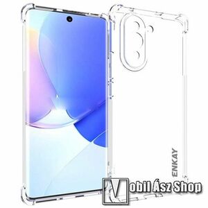 ENKAY szilikon védő tok / hátlap - FÉNYES - ÁTLÁTSZÓ - erősített sarkok, ERŐS VÉDELEM! - HUAWEI nova 10 4G - GYÁRI kép