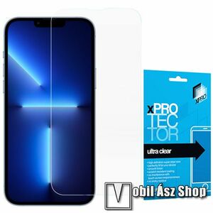 Xpro képernyővédő fólia - Clear - 1db, törlőkendővel, A képernyő sík részét védi! - APPLE iPhone 14 - GYÁRI kép