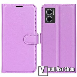 WALLET notesz tok / flip tok - LILA - asztali tartó funkciós, oldalra nyíló, rejtett mágneses záródás, bankkártyatartó zseb, szilikon belső - Xiaomi Redmi Note 11E / Redmi 10 5G / Redmi 11 Prime 5G / Redmi 10 Prime+ 5G kép