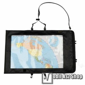 UNIVERZÁLIS KOSIBATE vízálló térképtáska - átlátszó ablak, dupla cipzár, levehető pánttal és karabinerrel, összehajtható, 485 x 300mm - FEKETE / ÁTLÁTSZÓ kép