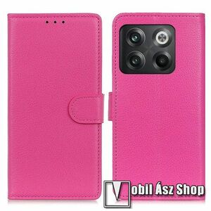 WALLET notesz tok / flip tok - RÓZSASZÍN - asztali tartó funkciós, oldalra nyíló, rejtett mágneses záródás, bankkártyatartó zseb, szilikon belső - Oneplus 10T 5G / Ace Pro 5G kép