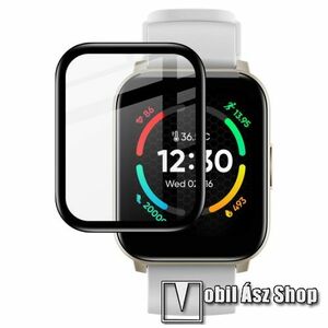 IMAK Anti-Scratch Bubble-Free HD PMMA flexibilis okosóra üvegfólia - FEKETE - 1db - A TELJES ELŐLAPOT VÉDI! - Realme TechLife Watch S100 - GYÁRI kép