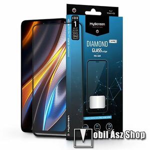 MYSCREEN DIAMOND GLASS LITE EDGE előlap védő karcálló edzett üveg - FEKETE - 9H, 0.33 mm, A teljes felületén tapad, a teljes kijelzőt védi - Xiaomi Redmi Note 11T Pro / 11T Pro Plus / 12T Pro / Poco X4 GT / Redmi K50i 5G - GYÁRI kép
