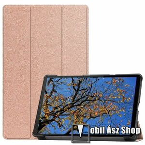 Notesz / mappa tok - ROSE GOLD - oldalra nyíló flip cover, TRIFOLD asztali tartó funkciós, mágneses záródás, erősített sarkok, műanyag belső - Lenovo Tab K10 (TB-X6C6F) kép