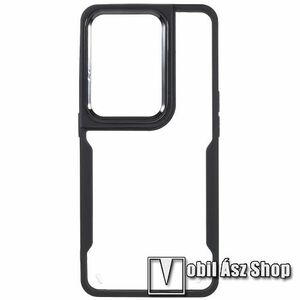OTT! TRANSPARENT műanyag védő tok / átlátszó hátlap - FEKETE / ÁTLÁTSZÓ - szilikon szegély, erősített sarkok, ERŐS VÉDELEM! - Oppo Reno8 Pro (Global) (CPH2357) kép