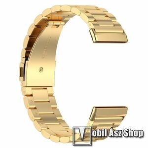 Okosóra szíj - rozsdamentes acél, csatos - ARANY - 185mm hosszú - Fitbit Versa 4 / Versa 3 / Sense / Sense 2 kép