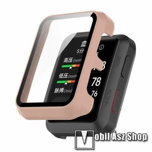 Okosóra műanyag védő tok / keret - RÓZSASZÍN - 9H edzett üveg előlap védő is! - HUAWEI Watch D kép