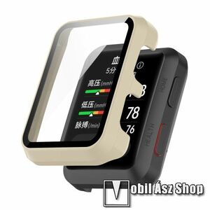 Okosóra műanyag védő tok / keret - TÖRTFEHÉR - 9H edzett üveg előlap védő is! - HUAWEI Watch D kép