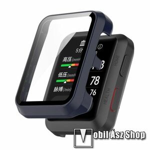 Okosóra műanyag védő tok / keret - SÖTÉTKÉK - 9H edzett üveg előlap védő is! - HUAWEI Watch D kép