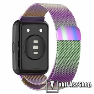 Okosóra milánói szíj - rozsdamentes acél, fém háló kialakítás, mágneses - 210mm hosszú - SZÍNES - HUAWEI Watch Fit 2 Classic Edition / Watch Fit 2 Active Edition kép