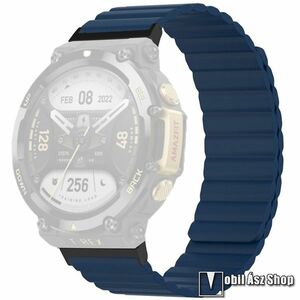 Xiaomi Amazfit T-Rex 2, Okosóra loop szíj, Mágneses, Szilikon, 110+110mm hosszú, Tengely nélkül, Kék kép