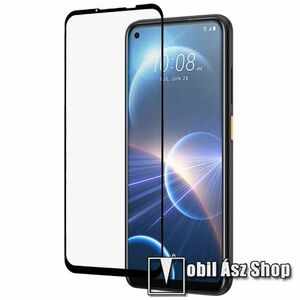 RURIHAI 3D előlap védő karcálló edzett üveg, 0.26mm, a teljes felületén tapad - FEKETE - HTC Desire 22 Pro - A TELJES KIJELZŐT VÉDI! - GYÁRI kép